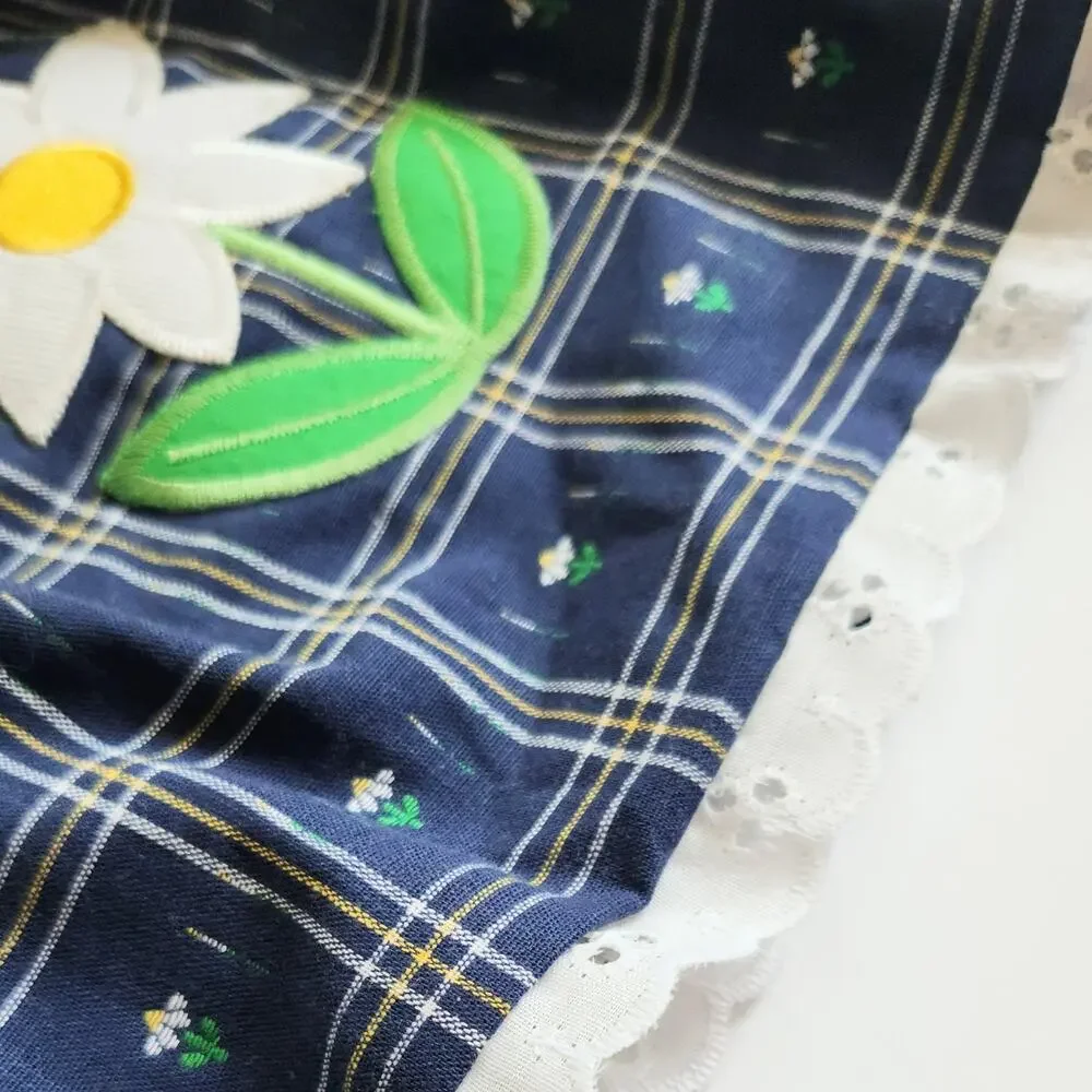 Vintage 1980s Good Lad Blue Daisy & Bumblebee Jumper Dress | Baby 18 M | NWT